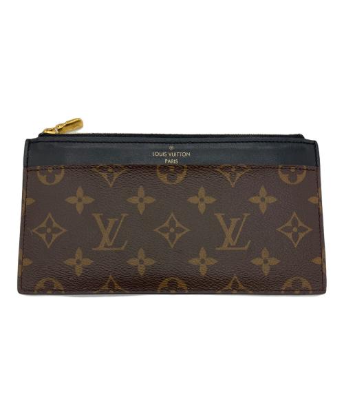 LOUIS VUITTON（ルイ ヴィトン）LOUIS VUITTON (ルイ ヴィトン) スリムパース モノグラム ブラック×ブラウンの古着・服飾アイテム