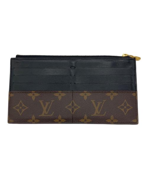 LOUIS VUITTON（ルイ ヴィトン）LOUIS VUITTON (ルイ ヴィトン) スリムパース モノグラム ブラック×ブラウンの古着・服飾アイテム