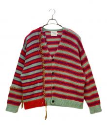 ROTOL（ロトル）の古着「モヘヤニットカーディガン FRANKEN CARDIGAN BORDER LEOPARD」｜マルチカラー