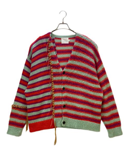 ROTOL（ロトル）ROTOL (ロトル) モヘヤニットカーディガン FRANKEN CARDIGAN BORDER LEOPARD マルチカラー サイズ:2の古着・服飾アイテム