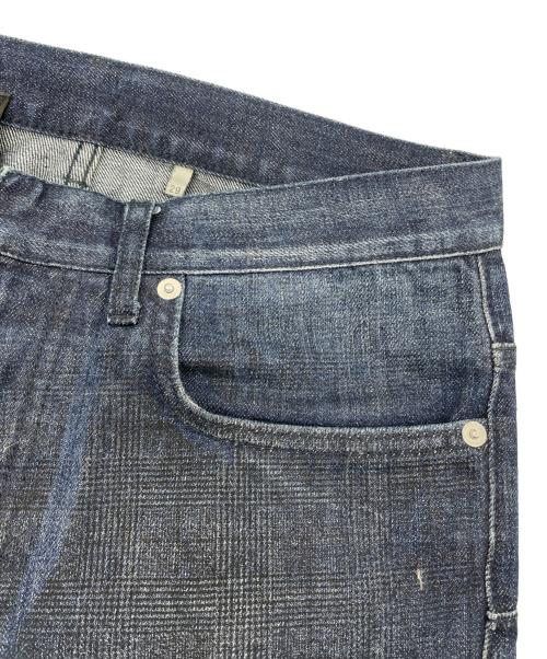 Christian Dior（クリスチャン ディオール）Christian Dior (クリスチャン ディオール) チェックプリントデニムパンツ インディゴ サイズ:73.5cm (W29)の古着・服飾アイテム