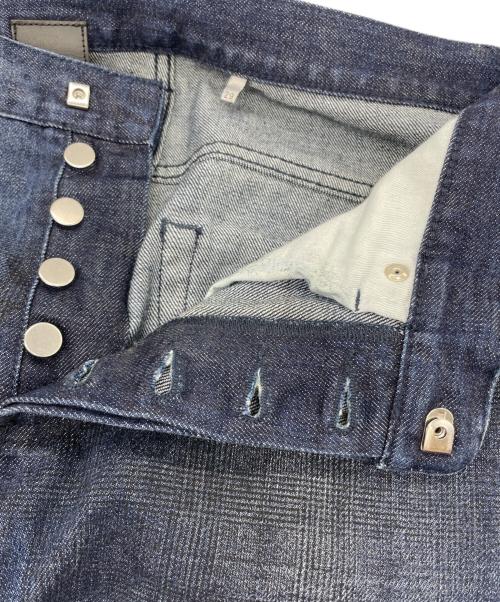 Christian Dior（クリスチャン ディオール）Christian Dior (クリスチャン ディオール) チェックプリントデニムパンツ インディゴ サイズ:73.5cm (W29)の古着・服飾アイテム