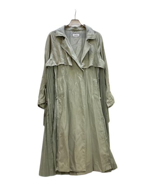 Snidel（スナイデル）Snidel (スナイデル) サイドプリーツトレンチコート グリーンの古着・服飾アイテム