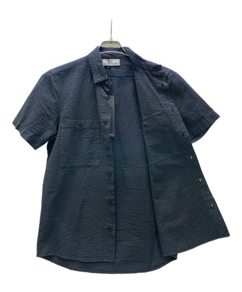 STONE ISLAND（ストーンアイランド）STONE ISLAND (ストーンアイランド) 半袖シアサッカーシャツ ブラック サイズ:Sの古着・服飾アイテム