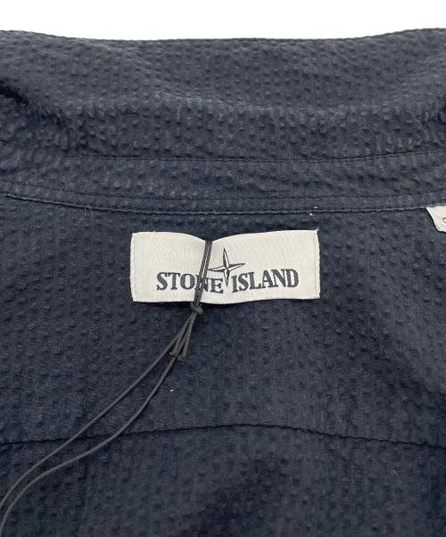STONE ISLAND（ストーンアイランド）STONE ISLAND (ストーンアイランド) 半袖シアサッカーシャツ ブラック サイズ:Sの古着・服飾アイテム
