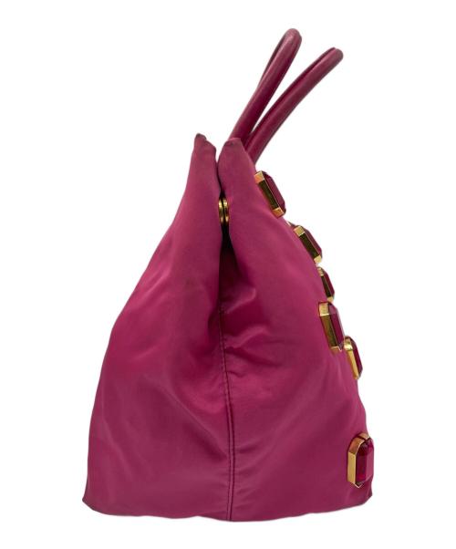 PRADA（プラダ）PRADA (プラダ) ビジュー トートバッグ ショッキングピンクの古着・服飾アイテム