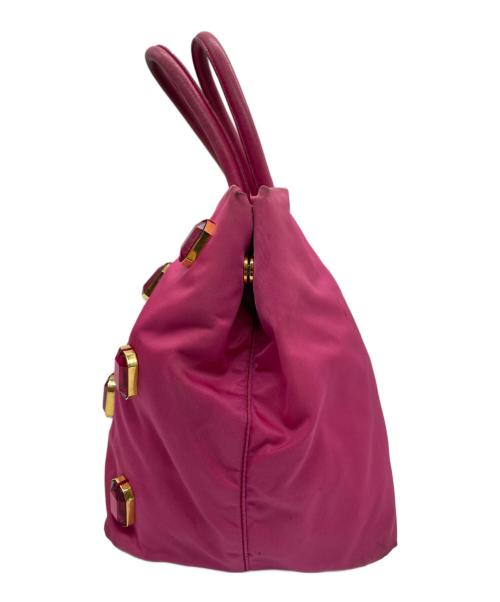 PRADA（プラダ）PRADA (プラダ) ビジュー トートバッグ ショッキングピンクの古着・服飾アイテム