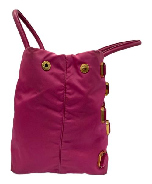 PRADA（プラダ）PRADA (プラダ) ビジュー トートバッグ ショッキングピンクの古着・服飾アイテム