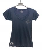 CHROME HEARTSクロムハーツ）の古着「VネックTシャツ ブラック」｜ブラック