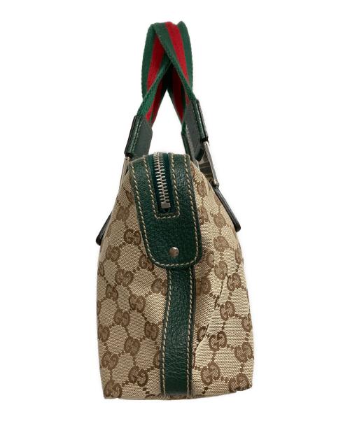 GUCCI（グッチ）GUCCI (グッチ) GGキャンパス シェリーライン ハンドバッグ ベージュの古着・服飾アイテム
