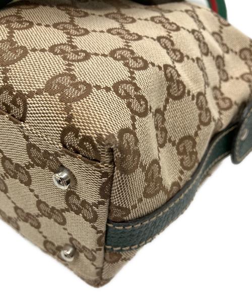 GUCCI（グッチ）GUCCI (グッチ) GGキャンパス シェリーライン ハンドバッグ ベージュの古着・服飾アイテム