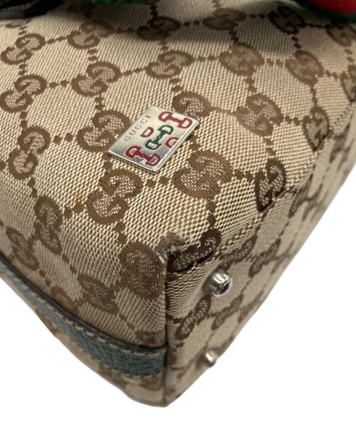 GUCCI（グッチ）GUCCI (グッチ) GGキャンパス シェリーライン ハンドバッグ ベージュの古着・服飾アイテム