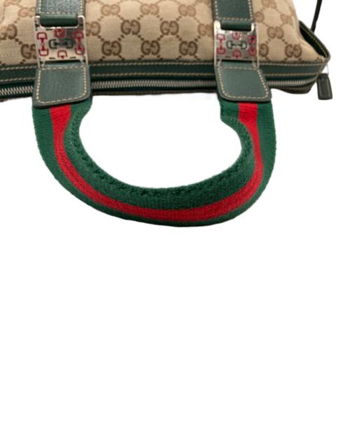 GUCCI（グッチ）GUCCI (グッチ) GGキャンパス シェリーライン ハンドバッグ ベージュの古着・服飾アイテム