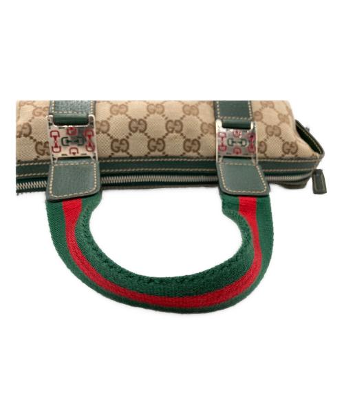 GUCCI（グッチ）GUCCI (グッチ) GGキャンパス シェリーライン ハンドバッグ ベージュの古着・服飾アイテム