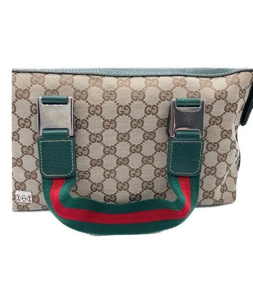 GUCCI（グッチ）GUCCI (グッチ) GGキャンパス シェリーライン ハンドバッグ ベージュの古着・服飾アイテム