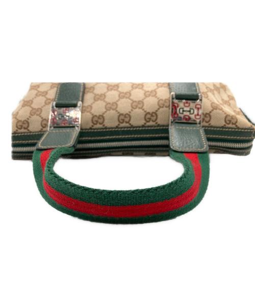 GUCCI（グッチ）GUCCI (グッチ) GGキャンパス シェリーライン ハンドバッグ ベージュの古着・服飾アイテム