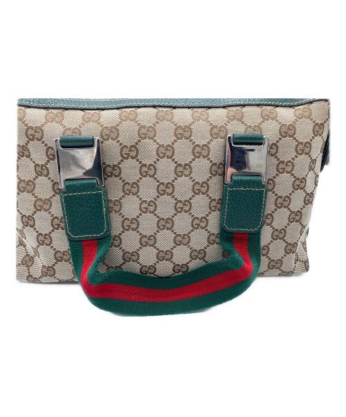 GUCCI（グッチ）GUCCI (グッチ) GGキャンパス シェリーライン ハンドバッグ ベージュの古着・服飾アイテム