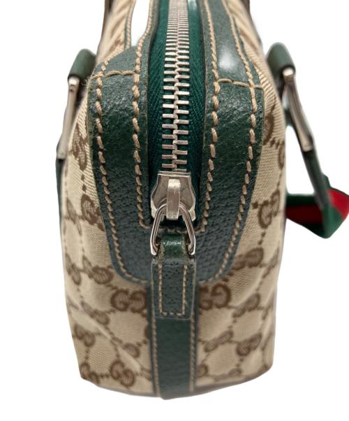 GUCCI（グッチ）GUCCI (グッチ) GGキャンパス シェリーライン ハンドバッグ ベージュの古着・服飾アイテム