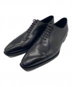 Perfettoペルフェット）の古着「レザーホールカットシューズ」｜ブラック