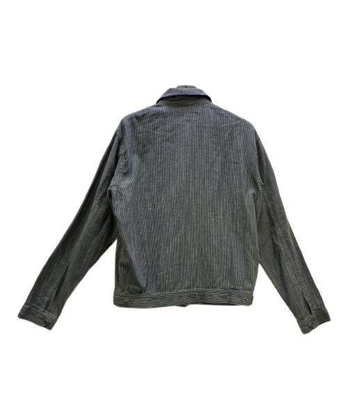 RRL（ダブルアールエル）RRL (ダブルアールエル) ストライプド コットンリネン ジャケット グレー サイズ:Mの古着・服飾アイテム