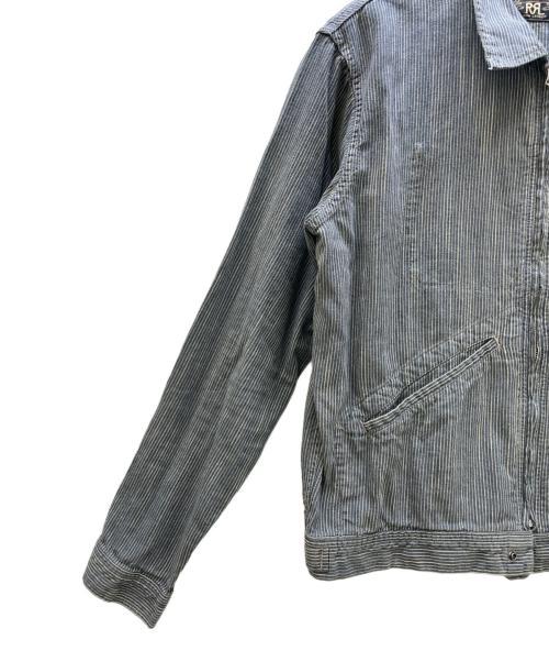 RRL（ダブルアールエル）RRL (ダブルアールエル) ストライプド コットンリネン ジャケット グレー サイズ:Mの古着・服飾アイテム