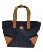 HUNTING WORLDハンティングワールド）の古着「デニムトートバッグ」｜インディゴ×ブラウン