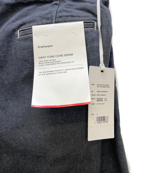 Graphpaper（グラフペーパー）Graphpaper (グラフペーパー) デニムパンツ Gray Tone Cone Denim ブラック サイズ:3 未使用品の古着・服飾アイテム