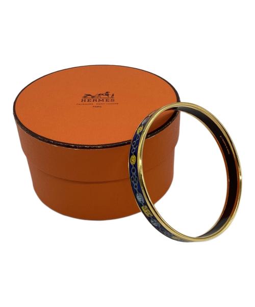 HERMES（エルメス）HERMES (エルメス) バングル エマイユPM 七宝焼 ネイビー×ゴールド ネイビー×ゴールドの古着・服飾アイテム