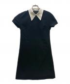 MIU MIUミュウミュウ）の古着「半袖ワンピース」｜ホワイト×ブラック