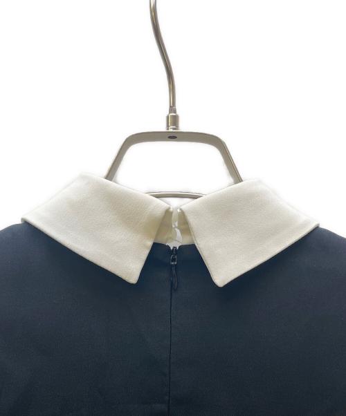 MIU MIU（ミュウミュウ）MIU MIU (ミュウミュウ) 半袖ワンピース ホワイト×ブラック サイズ:36の古着・服飾アイテム