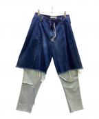 KSENIA SCHNAIDERクセニア シュナイダー）の古着「ドッキングデニムパンツ」｜インディゴ