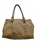 GUCCIグッチ）の古着「トートバッグ ミスGG 総柄」｜ベージュ×ブラウン