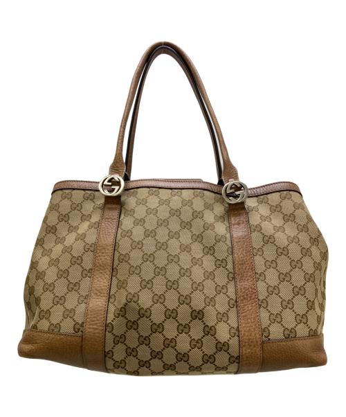 GUCCI（グッチ）GUCCI (グッチ) トートバッグ ミスGG 総柄 ベージュ×ブラウンの古着・服飾アイテム