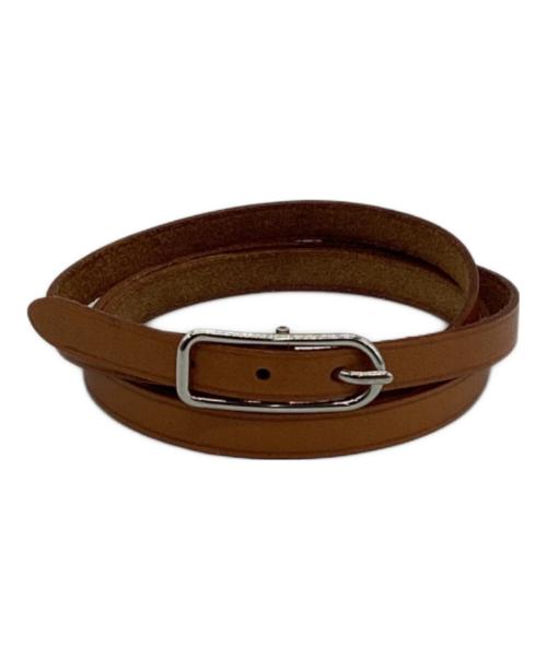 HERMES（エルメス）HERMES (エルメス) レザーブレスレット ブラウンの古着・服飾アイテム