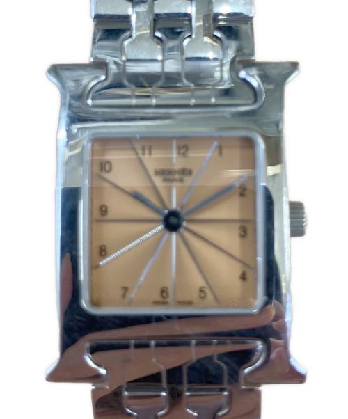 HERMES（エルメス）HERMES (エルメス) 腕時計 Hウォッチ SSブレスレット ベージュの古着・服飾アイテム