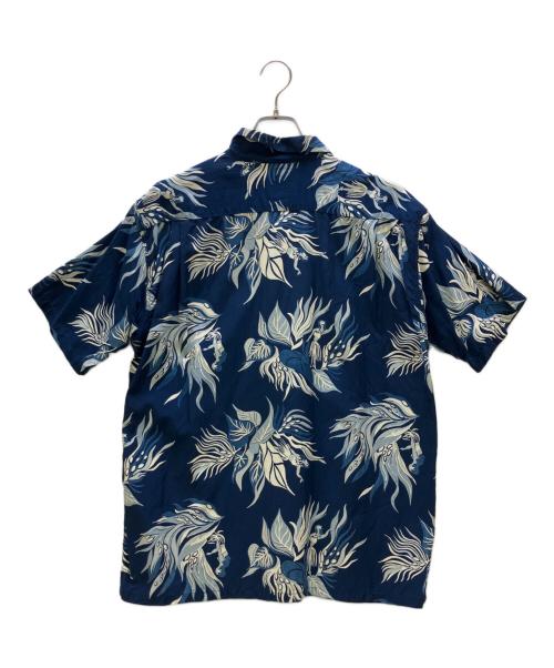 Duke Kahanamoku（デュークカハナモク）Duke Kahanamoku (デュークカハナモク) アロハシャツ INDIGO SACRED GARDEN ネイビー サイズ:Lの古着・服飾アイテム
