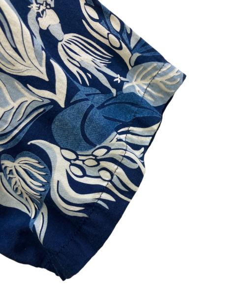 Duke Kahanamoku（デュークカハナモク）Duke Kahanamoku (デュークカハナモク) アロハシャツ INDIGO SACRED GARDEN ネイビー サイズ:Lの古着・服飾アイテム