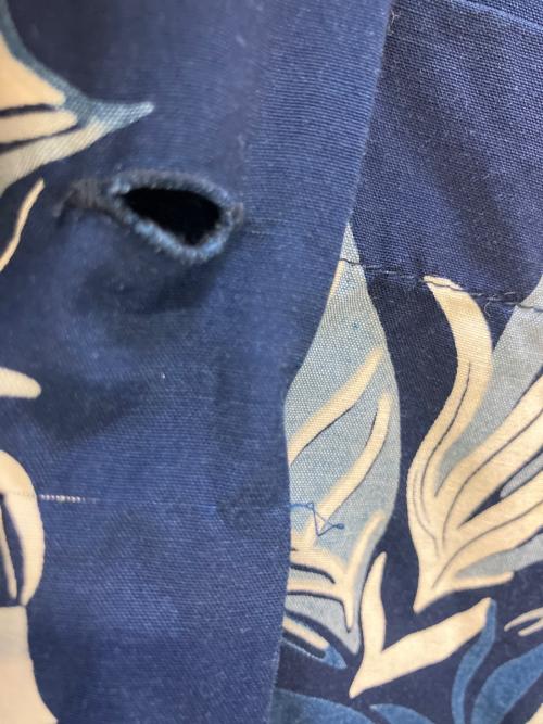 Duke Kahanamoku（デュークカハナモク）Duke Kahanamoku (デュークカハナモク) アロハシャツ INDIGO SACRED GARDEN ネイビー サイズ:Lの古着・服飾アイテム