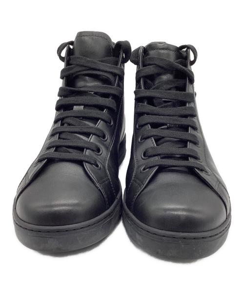 PRADA（プラダ）PRADA (プラダ) ハイカットスニーカー ブラック サイズ:７1/2の古着・服飾アイテム