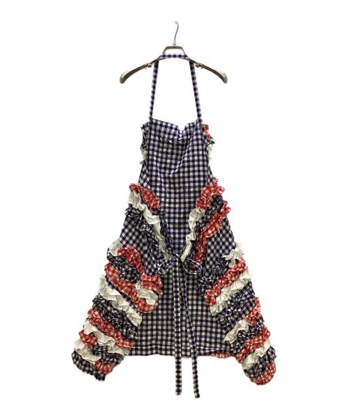 COMME des GARCONS GIRL（コムデギャルソンガール）COMME des GARCONS GIRL (コムデギャルソンガール) ギンガムチェックワンピースエプロン ブルー×レッド×ホワイト サイズ:Mの古着・服飾アイテム