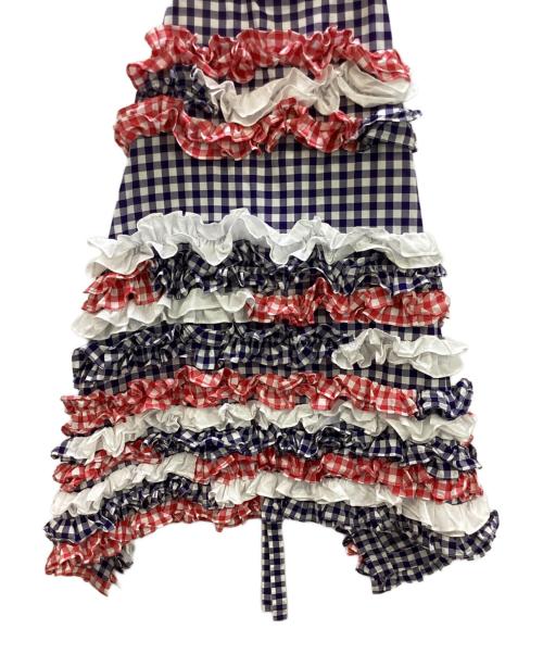 COMME des GARCONS GIRL（コムデギャルソンガール）COMME des GARCONS GIRL (コムデギャルソンガール) ギンガムチェックワンピースエプロン ブルー×レッド×ホワイト サイズ:Mの古着・服飾アイテム
