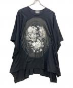 Vivienne Westwood manヴィヴィアン ウェストウッド マン）の古着「半袖カットソー CRACKED FLORAL FRAME エレファンントTシャツ」｜ブラック