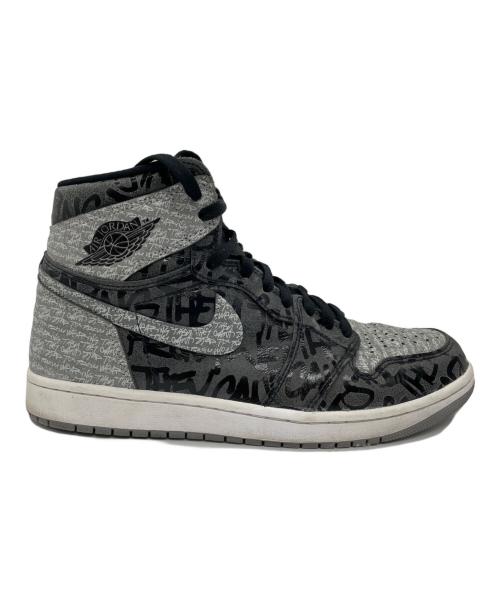 NIKE（ナイキ）NIKE (ナイキ) ハイカットスニーカー AIR JORDAN1 HIGH OG Rebellionaire グレー サイズ:28の古着・服飾アイテム