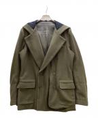 GROUND Yグラウンドワイ）の古着「ウールフードダブルジャケット」｜カーキ