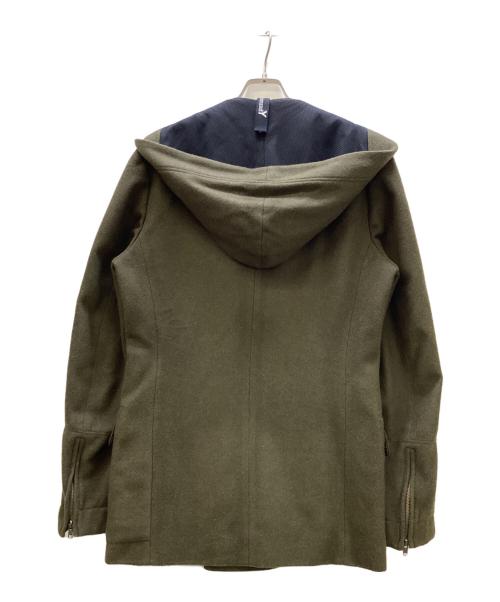 GROUND Y（グラウンドワイ）GROUND Y (グラウンドワイ) ウールフードダブルジャケット カーキ サイズ:3の古着・服飾アイテム