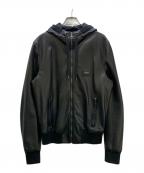 DOLCE & GABBANAドルチェ＆ガッバーナ）の古着「フーデッド ラムスキンレザー ジャケット」｜ブラック