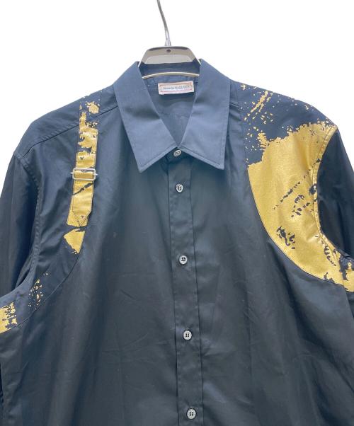 ALEXANDER McQUEEN（アレキサンダーマックイーン）ALEXANDER McQUEEN (アレキサンダーマックイーン) 長袖シャツ ブラック×ゴールド サイズ:15＋＋の古着・服飾アイテム