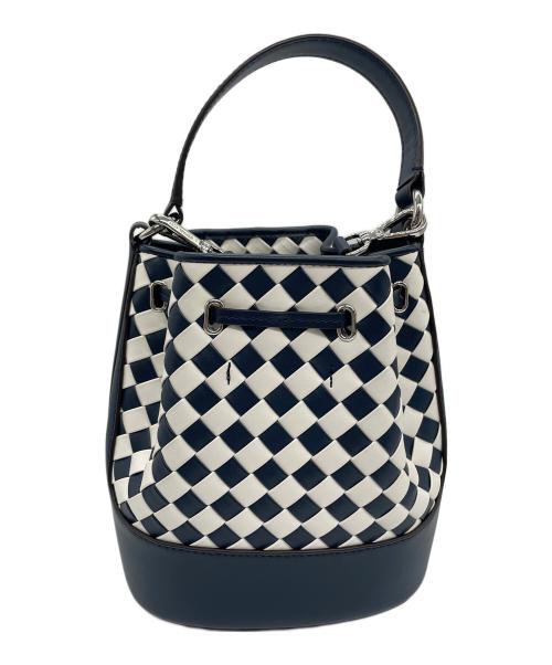 MICHAEL KORS（マイケル・コース）MICHAEL KORS (マイケルコース) ショルダーバッグ ホワイト×ブルーの古着・服飾アイテム