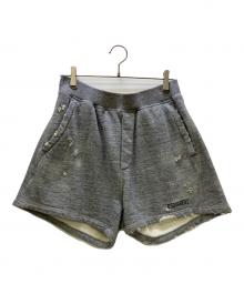 DSQUARED2（ディースクエアード）の古着「ダメージ加工スウェットショートパンツ 2022年モデル ロゴプリント」｜グレー