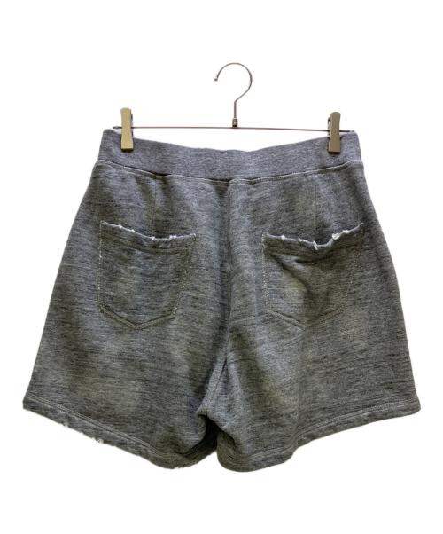 DSQUARED2（ディースクエアード）DSQUARED2 (ディースクエアード) ダメージ加工スウェットショートパンツ 2022年モデル ロゴプリント グレー サイズ:Sの古着・服飾アイテム